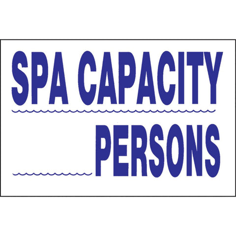 Spa Capacity Sign - SW-16